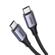 Кабель UGREEN US535 (90440) USB-C to USB-C Cable 240W Aluminum Case в оплетке. Длина: 2 м. Цвет: серый космос
