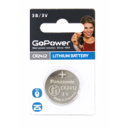 Батарейка GoPower CR2412 BL1 Lithium 3V (1/5/500) (1 шт.) (00-00021266
