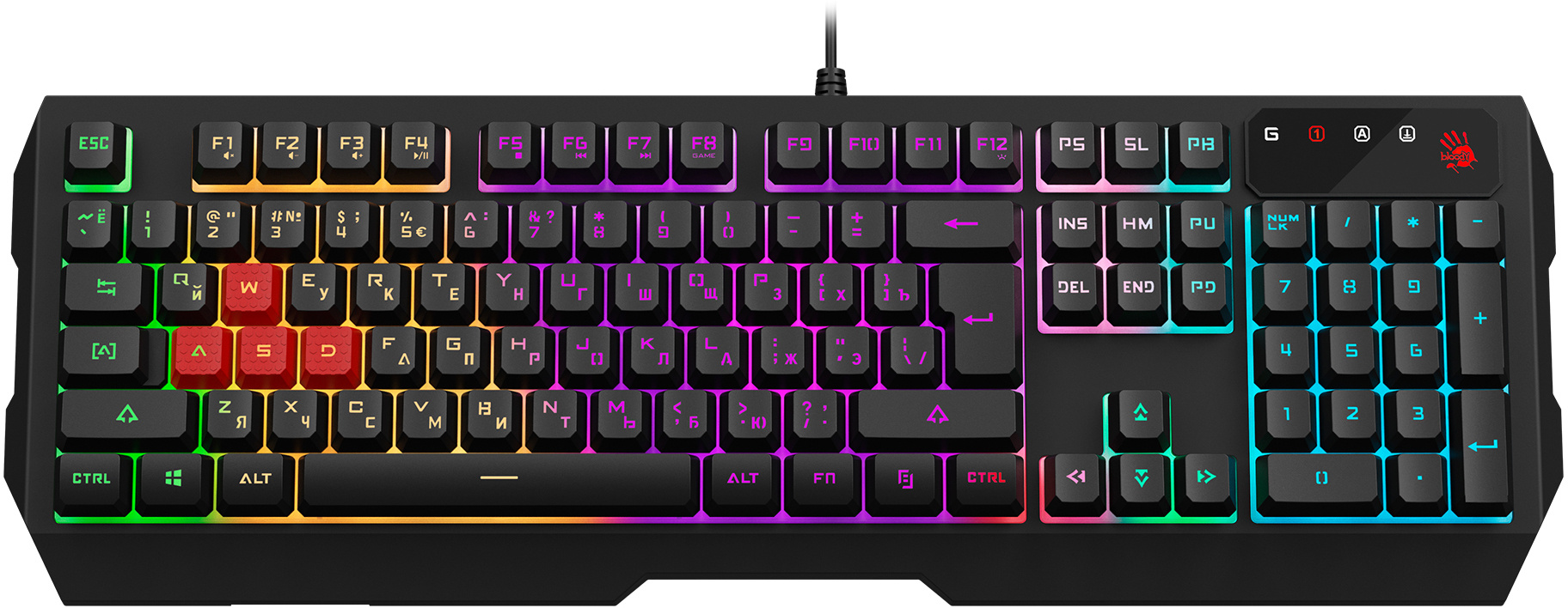 Клавиатура + мышь A4Tech Bloody B1700 клав:черный мышь:черный USB LED (B1700 ( B140N +ES7 + BP-50M))