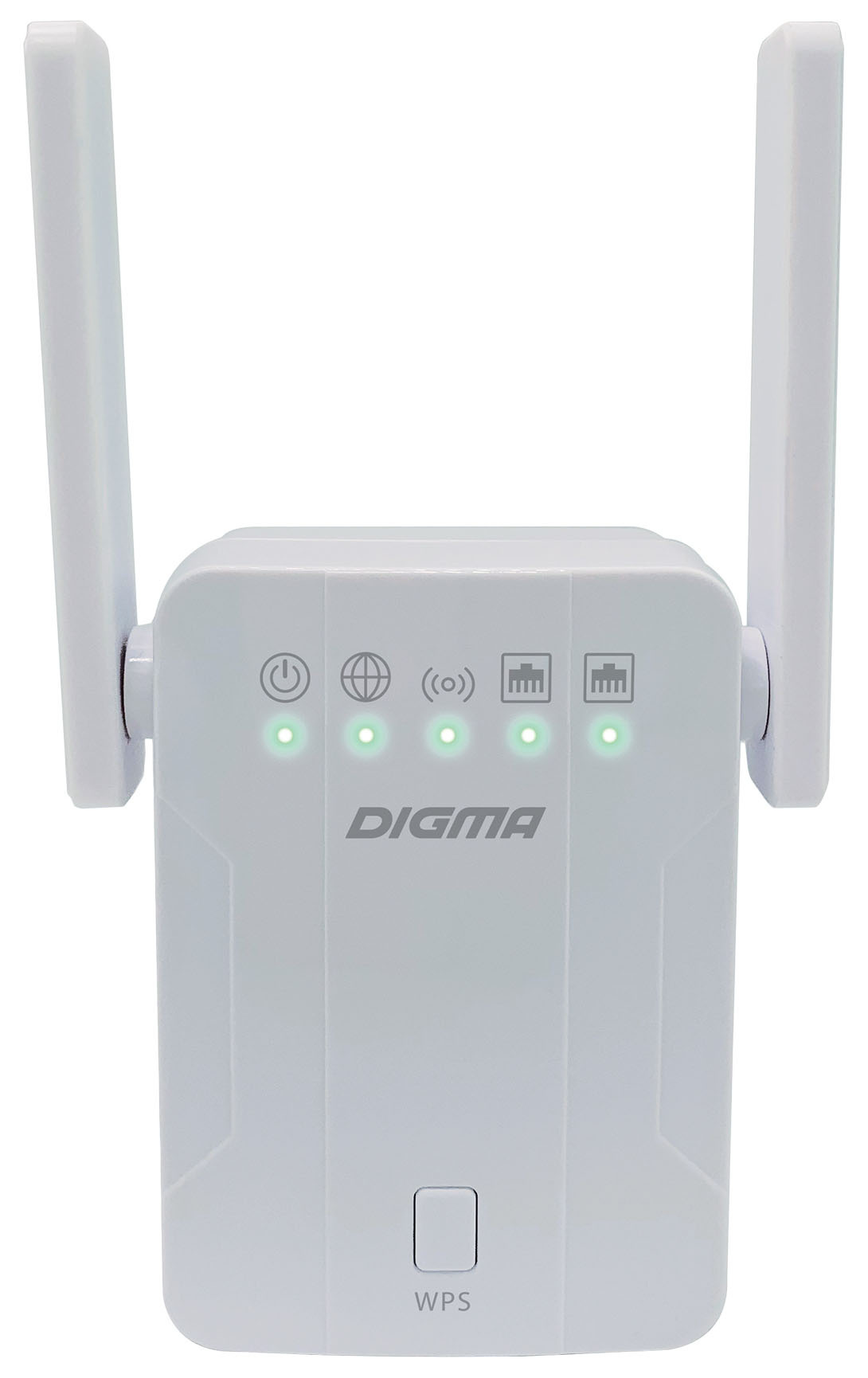 Повторитель беспроводного сигнала Digma D-WR300 10/100BASE-TX белый