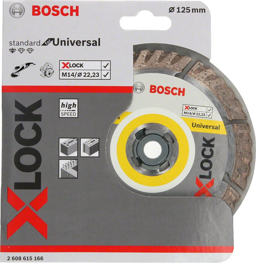 Диск алмазный Bosch X-LOCK StfUniversal (2608615166) d=125мм d(посад.)=22.23мм (угловые шлифмашины)