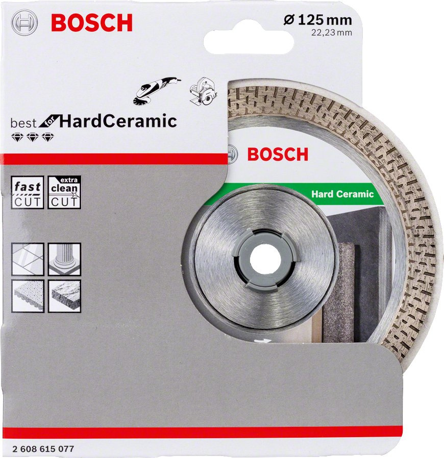 Диск алмазный по керам. Bosch HardCeramic (2608615077) d=125мм d(посад.)=22.23мм (угловые шлифмашины)