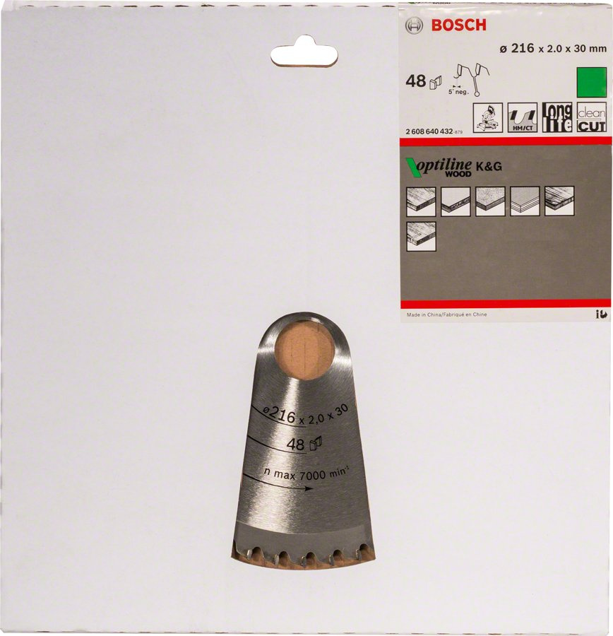 Диск пильный Bosch (2608640432) d=216мм d(посад.)=30мм 