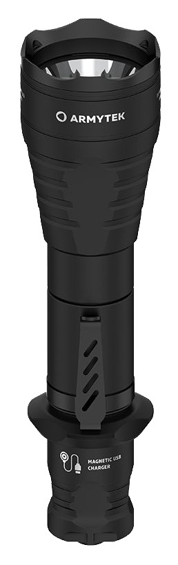 Фонарь такт. Armytek Viking Pro Magnet USB черный/белый лам.:светодиод. CR123x2 (F07701W)