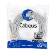 Cabeus PC-UTP-RJ45-Cat.5e-10m Патч-корд U/UTP, категория 5е, 2xRJ45/8p8c, неэкранированный, серый, PVC, 10м