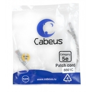 Cabeus PC-UTP-RJ45-Cat.5e-0.3m-LSZH Патч-корд U/UTP, категория 5е, 2xRJ45/8p8c, неэкранированный, серый, LSZH, 0.3м