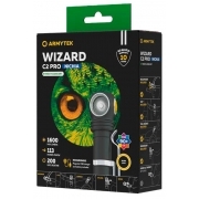 Фонарь Armytek Wizard C2 Pro Nichia Magnet USB черный/желтый лам.:светодиод. (F06801W)