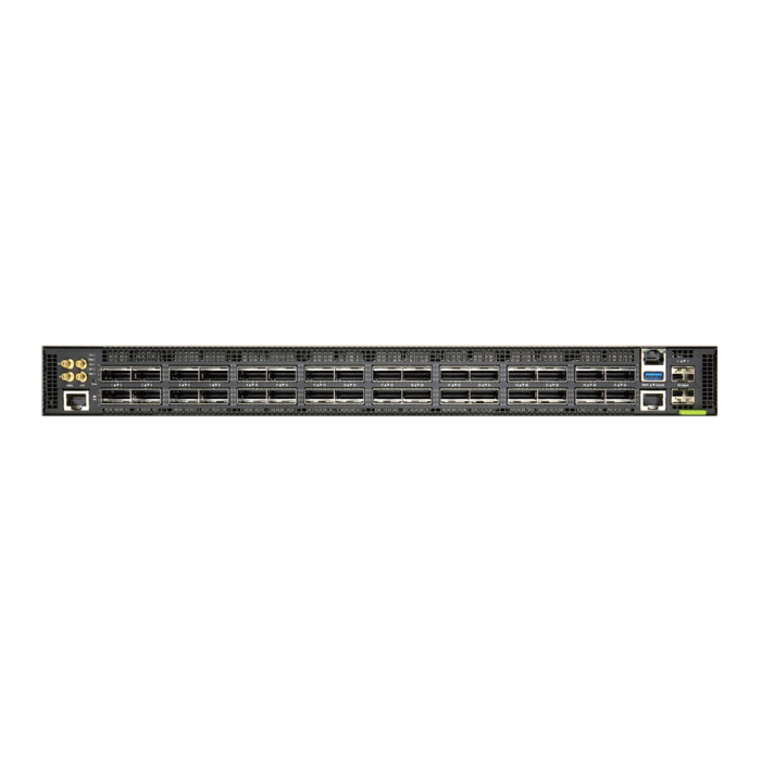 9716-32D-O-AC-F Edge-corE AS9716-32D, 32-Port 400G QSFP56-DD switch, ONIE software installer, Broadcom Tomahawk3 12.8 Tbps,Intel Xeon® Processor D1518, dual AC PSUs and Fan Modules with port-to-power airflow, rack mount kit (front and back) included, 3-y