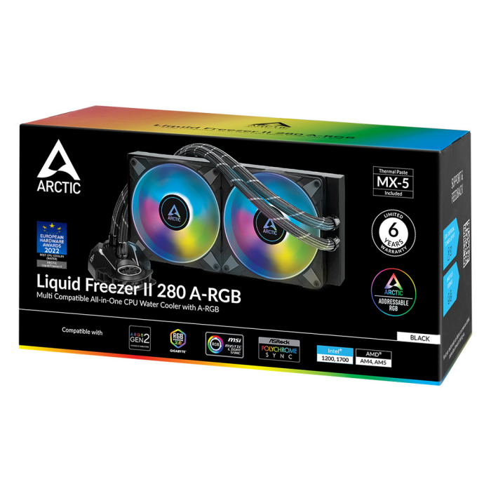 Arctic Liquid Freezer II-280  A-RGB Black Multi Compatible All-In-One CPU Water Cooler  (ACFRE00106A)