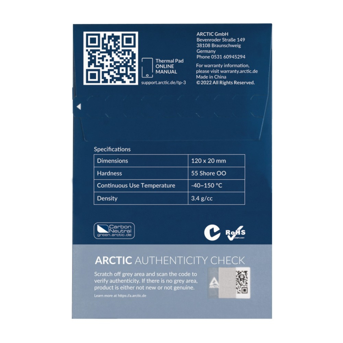 Термопрокладка Arctic Thermal pad  120x20mm, 1.5mm - 4 Pack TP-3 (ACTPD00057A)
