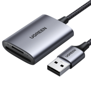 Кардридер UGREEN CM401 (80888) USB-C to SD/TF Memory Card Reader Alu Case. Цвет: серый