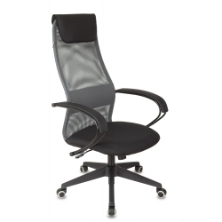 Кресло руководителя Бюрократ CH-607 темно-серый TW-04 сиденье черный Neo Black сетка/ткань с подголов. крестов. пластик
