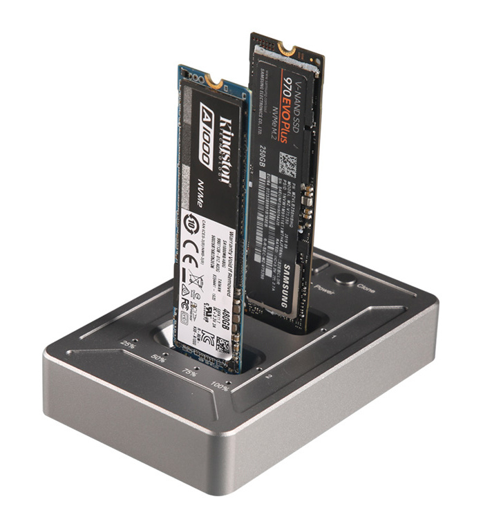 Док-станция SSD AgeStar 31CBNV2C NVMe USB3.1 алюминий серый M2 2280 
