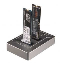 Док-станция SSD AgeStar 31CBNV2C NVMe USB3.1 алюминий серый M2 2280 