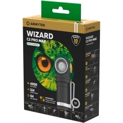 Фонарь Armytek Wizard C2 Pro Max Magnet USB черный/желтый лам.:светодиод. (F06701W)