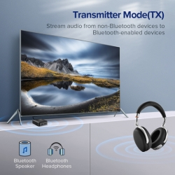 Адаптер Bluetooth приемник/передатчик UGREEN CM144 (70158) Bluetooth Transmitter/Receiver Aptx HD 5.0 (LY) (3.5 + optical fiber). Цвет: черный