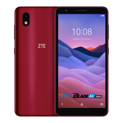 Смартфон ZTE ZTE Blade A3 2020 NFC Красный, 5.45'' 18:9 1440x720, 1.4GHz, 4 Core, 1GB RAM, 32GB, up to 128GB flash, 8Mpix/5Mpix, 2 Sim, 2G, 3G, LTE, BT v4.2, Wi-Fi, NFC, GPS / AGPS, GLONASS, Micro-USB, 2600mAh, Android 9 Pie (версия Go), 160g, 146 ммx70,9 ммx9,5 мм