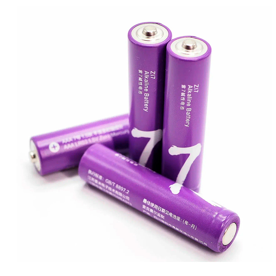 Батарейки алкалиновые ZMI Rainbow Zi7 типа AAA (уп. 4 шт), 4xAA7, фиолетовые