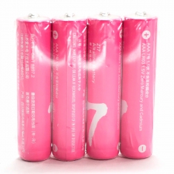 Батарейки алкалиновые ZMI Rainbow Zi7 типа AAA (уп. 4 шт), 4xAA7, розовые