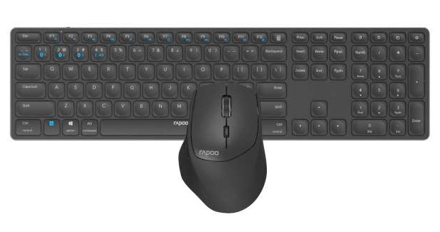 Клавиатура + мышь Rapoo 9800M серый (14523)