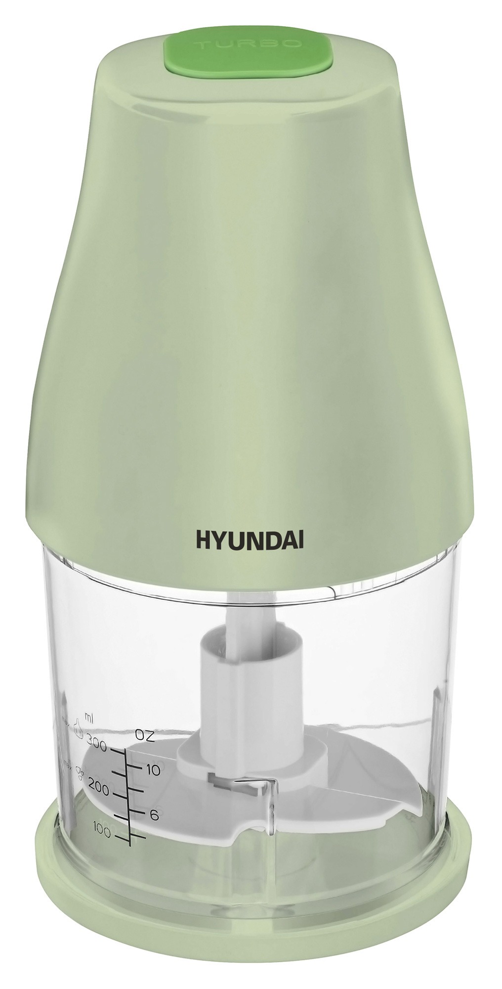 Измельчитель электрический Hyundai HYC-P3108 0.8л. 350Вт, черный/зеленый