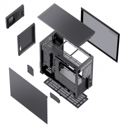 Корпус JONSBO D41 MESH SC Black без БП, боковая панель из закаленного стекла, 8” Color TFT-LCD screen, mini-ITX, micro-ATX, ATX, черный