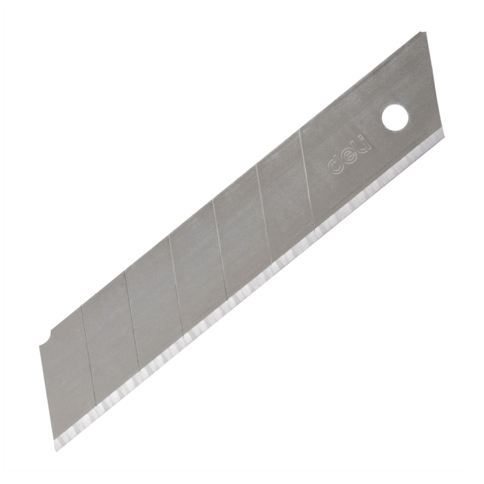 Сменные лезвия для ножа Deli DL-DP05 25мм*10шт  125x25x0,6 мм, сталь 75#, 2-ступенчатое лезвие