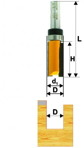 Фреза кромочная прямая (19х26 мм; хвостовик 8 мм) по дереву Энкор 10536