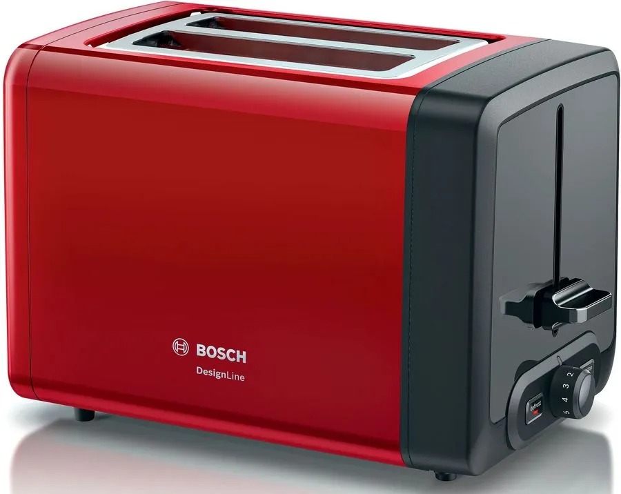 Тостер Bosch TAT4P424 970Вт, красный/черный