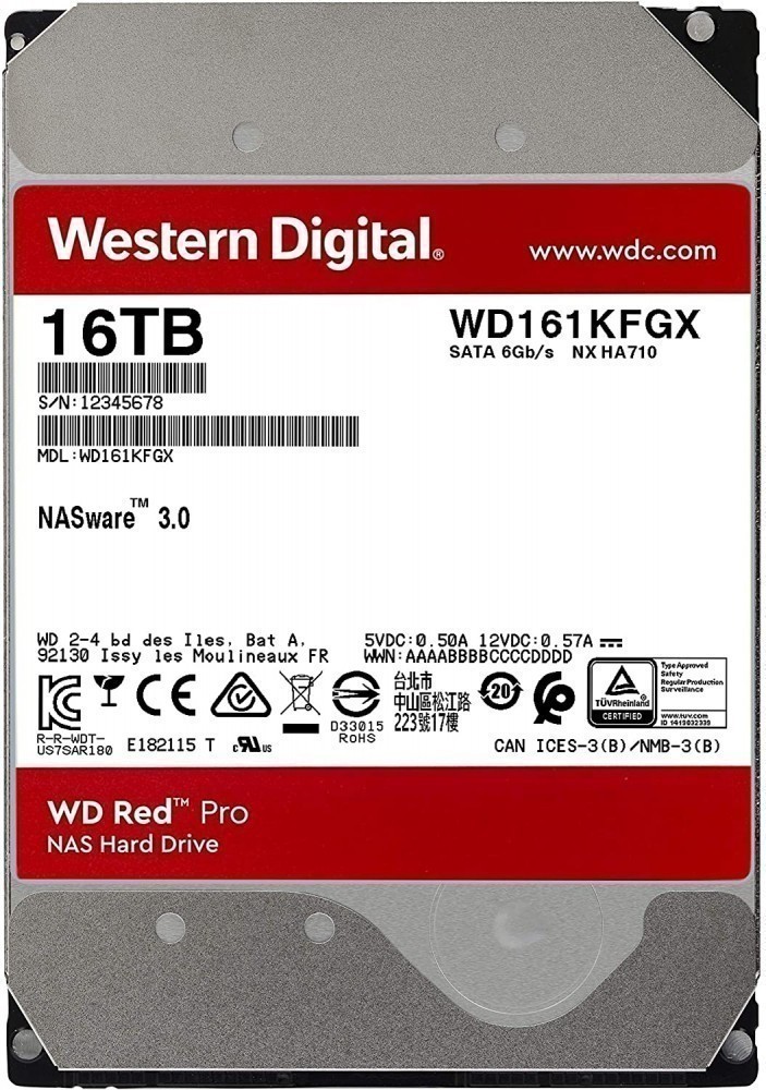 Жёсткий диск WD Red Pro 16Tb (WD161KFGX)