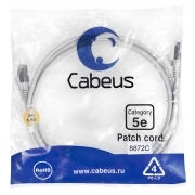Cabeus PC-FTP-RJ45-Cat.5e-2m-LSZH Патч-корд F/UTP, категория 5е, 2xRJ45/8p8c, экранированный, серый, LSZH, 2м