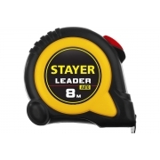 Рулетка Stayer LEADER 8м / 25мм с автостопом в ударостойком обрезиненном корпусе 3402-08-25_z01