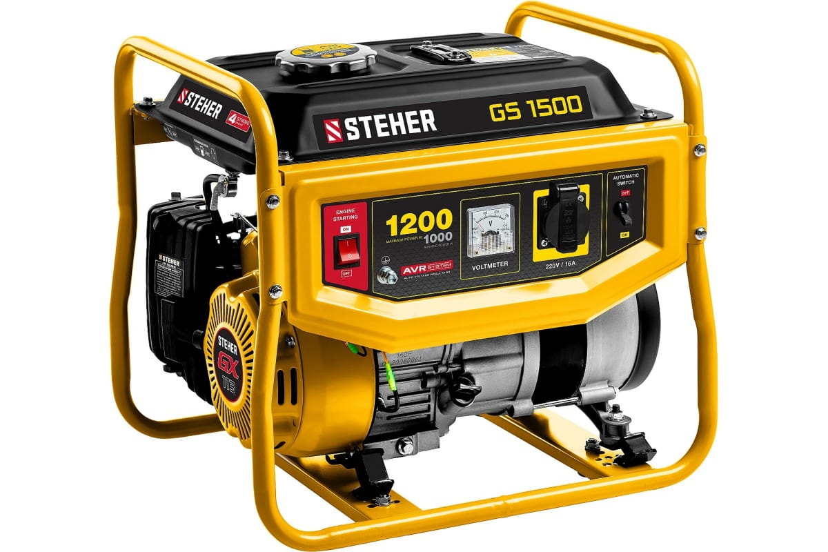 Бензиновый генератор STEHER 1200 Вт GS-1500