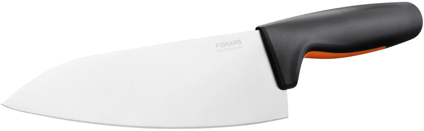 Нож кухонный Fiskars Functional Form 1057534 стальной разделочный лезв.199мм прямая заточка черный/оранжевый