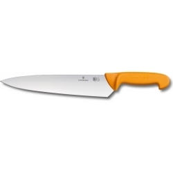 Нож кухонный Victorinox Swibo (5.8451.21) стальной разделочный для мяса лезв.210мм прямая заточка оранжевый