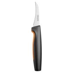 Нож кухонный Fiskars Functional Form 1057545 стальной разделочный для чистки овощей и фруктов лезв.70мм прямая заточка черный/оранжевый блистер