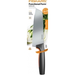 Нож кухонный Fiskars Functional Form 1057536 стальной сантоку лезв.160мм прямая заточка черный/оранжевый