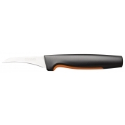 Нож кухонный Fiskars Functional Form 1057545 стальной разделочный для чистки овощей и фруктов лезв.70мм прямая заточка черный/оранжевый блистер