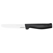 Нож кухонный Fiskars Hard Edge (1054947) стальной для томатов лезв.114мм серрейт. заточка черный