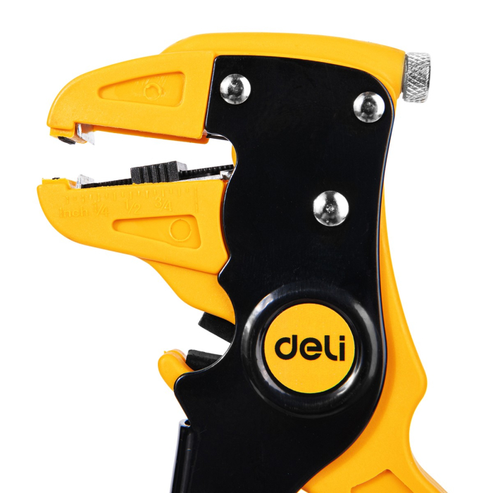 Автоматические клещи для снятия изоляции (стриппер) Deli DL2003  180мм, диапазон зачистки 0,5-6 мм, пружина с автоматическим возвратом