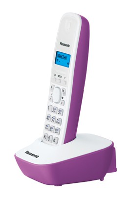 Радиотелефон Panasonic KX-TG1611RUF, фиолетовыйбелый