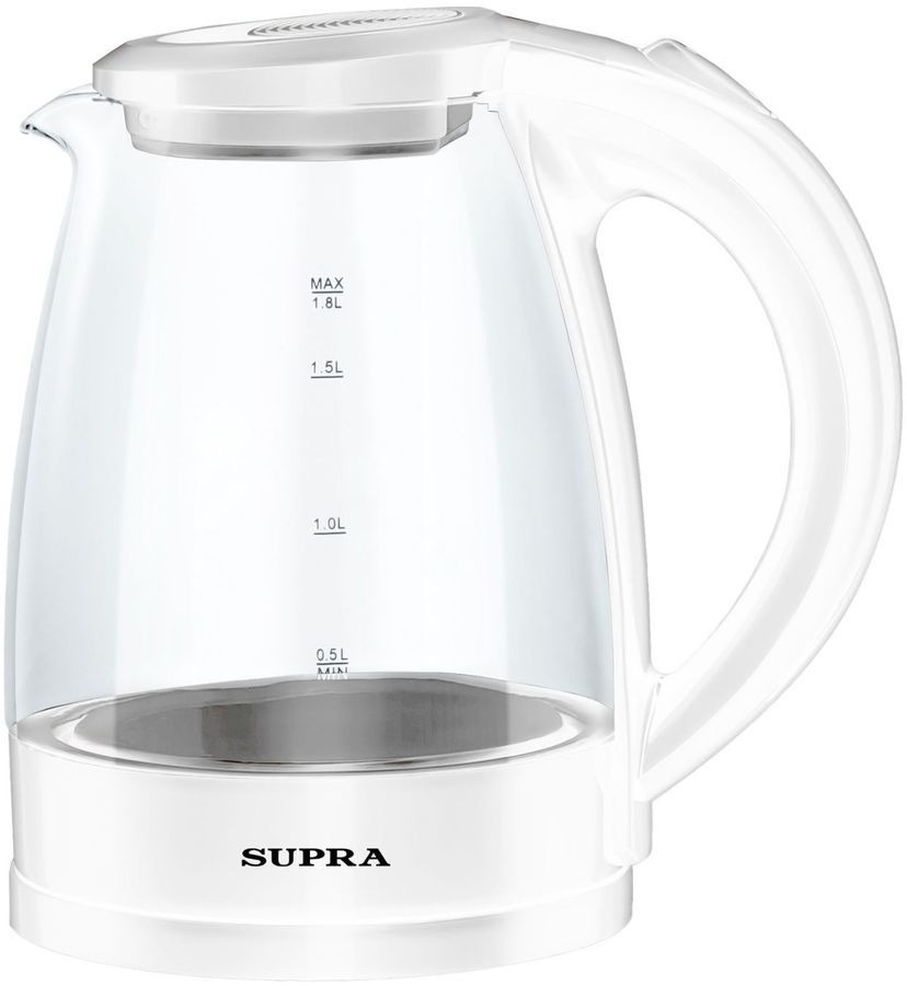 Чайник электрический Supra KES-1854G, белый/прозрачный 