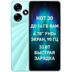 Смартфон Infinix X6831 Hot 30 128Gb 8Gb черный моноблок 3G 4G 2Sim 6.78