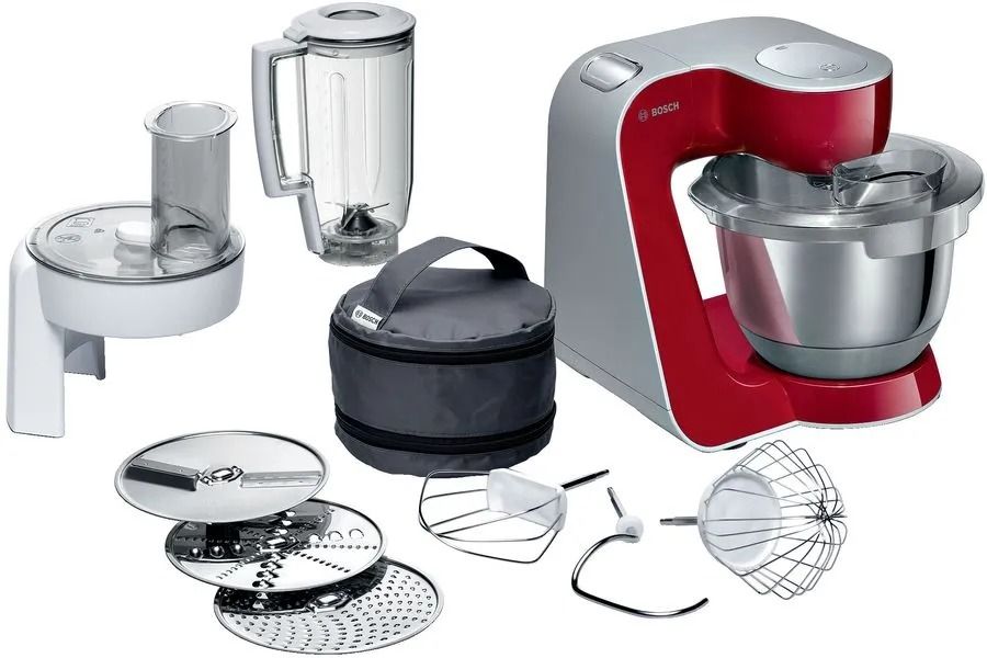 Кухонная машина Bosch MUM58720, красный/серебристый