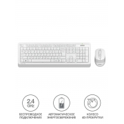 Клавиатура + мышь A4Tech Fstyler FG1010S клав:белый/серый мышь:белый/серый USB беспроводная Multimedia Touch (FG1010S WHITE)