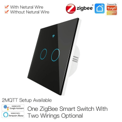 Умный выключатель MOES Gang Smart Switch Sensor w/o grounding ZS-EU2, Zigbee, 100-240 В