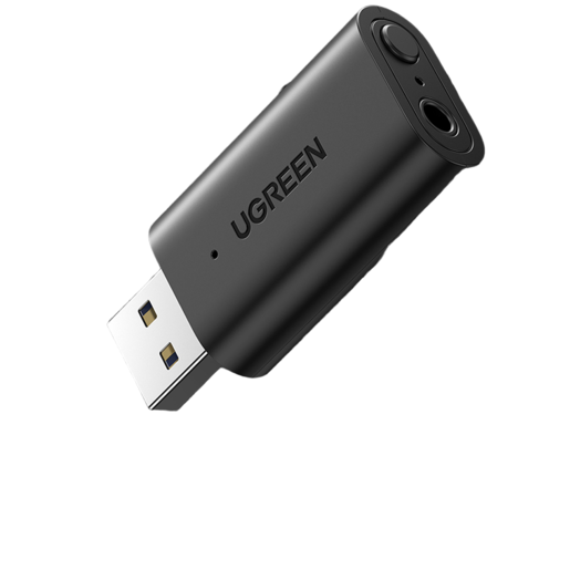 Приемник/передатчик Bluetooth UGREEN CM523 (60300) USB 2.0 to 3.5mm Bluetooth Transmitter/Receiver Adapter с аудио кабелем. Цвет: черный