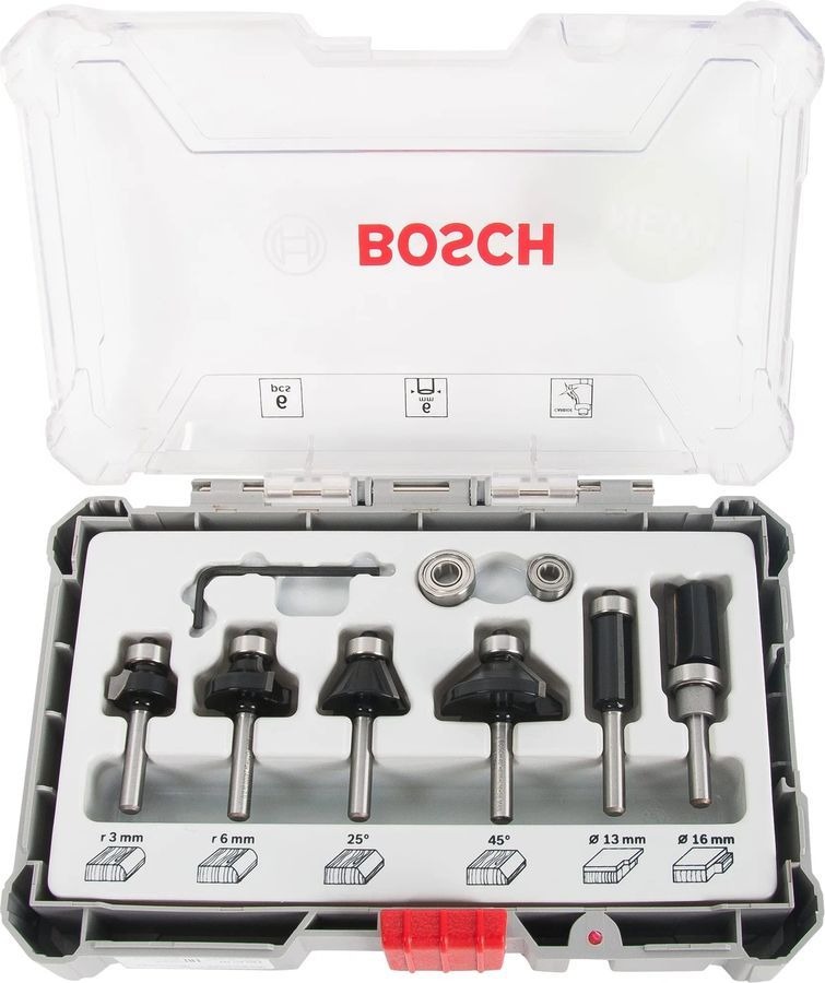 Набор фрез Bosch 2607017468 d(посад.)=6мм 