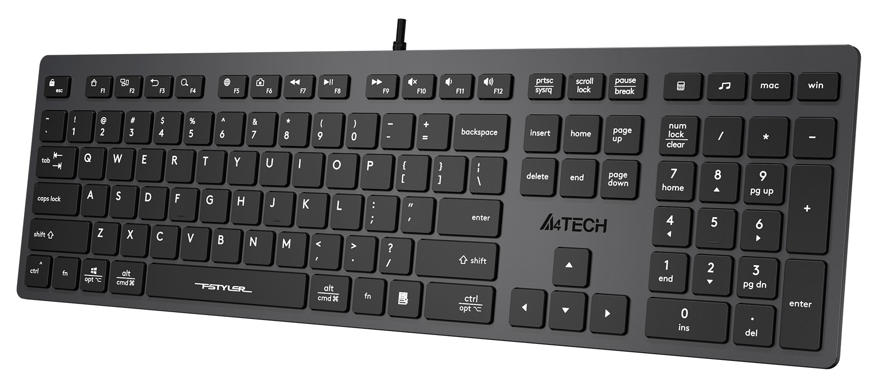 Клавиатура A4Tech Fstyler FX50 серый 