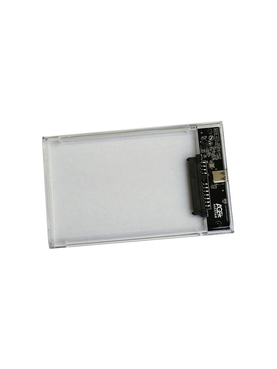 Внешний корпус для HDD/SSD AgeStar 3UB2P6C SATA пластик прозрачный 2.5